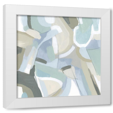 Blue Vibration II White Modern Wood Framed Art Print by Vess, June Erica