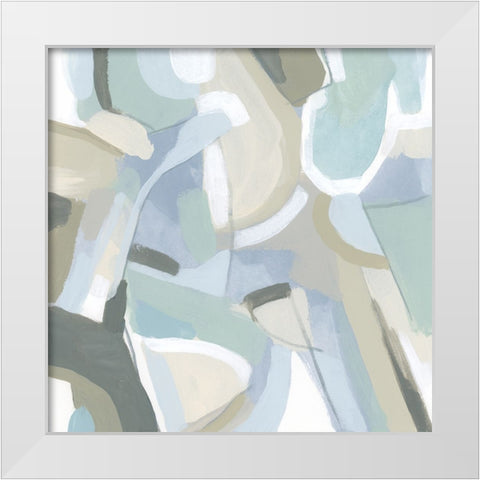 Blue Vibration II White Modern Wood Framed Art Print by Vess, June Erica