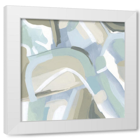 Blue Vibration IV White Modern Wood Framed Art Print by Vess, June Erica