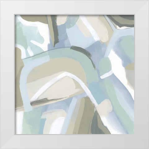 Blue Vibration IV White Modern Wood Framed Art Print by Vess, June Erica