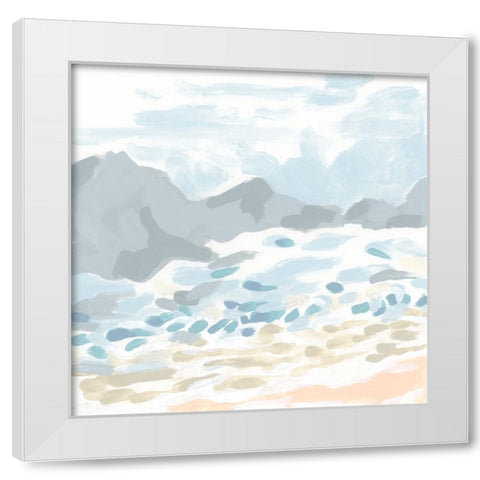 Brush Surf I White Modern Wood Framed Art Print by Vess, June Erica
