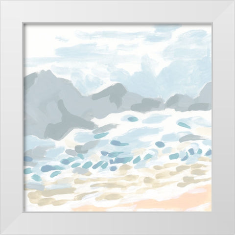 Brush Surf I White Modern Wood Framed Art Print by Vess, June Erica