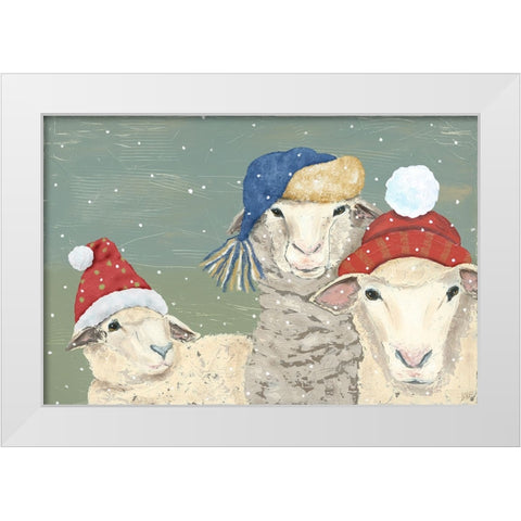 Sheep Xmas I White Modern Wood Framed Art Print by Reynolds, Jade