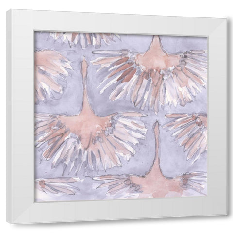 The Bird Gathering I White Modern Wood Framed Art Print by Dixon, Samuel