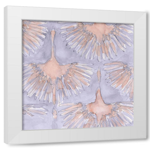 The Bird Gathering II White Modern Wood Framed Art Print by Dixon, Samuel