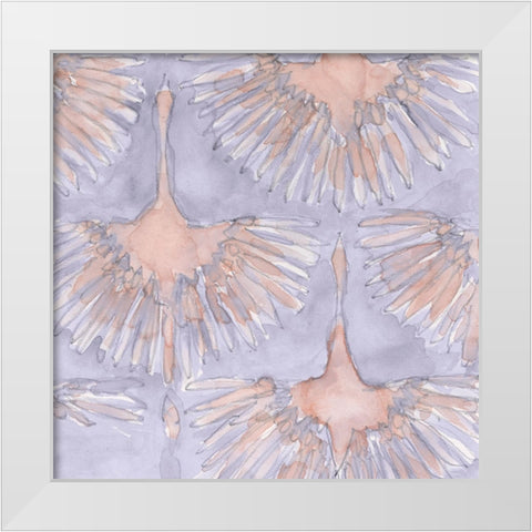 The Bird Gathering II White Modern Wood Framed Art Print by Dixon, Samuel