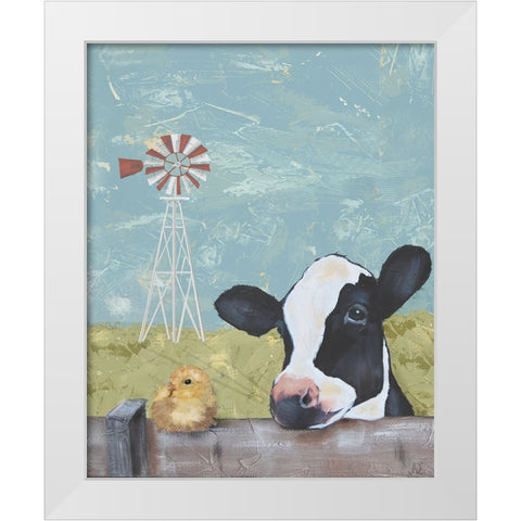 My Farm Friends II White Modern Wood Framed Art Print by Reynolds, Jade
