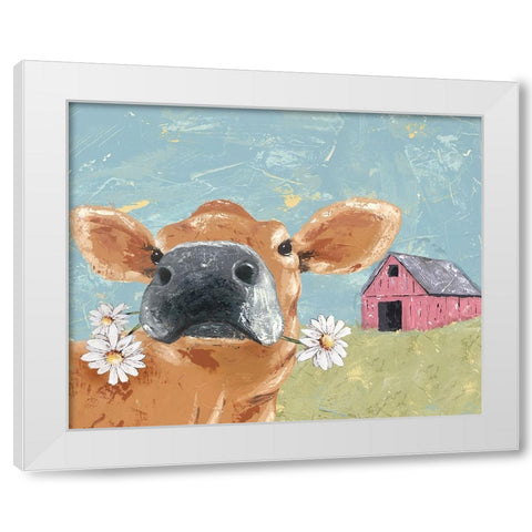 My Farm Friends IV White Modern Wood Framed Art Print by Reynolds, Jade