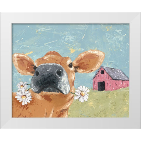 My Farm Friends IV White Modern Wood Framed Art Print by Reynolds, Jade