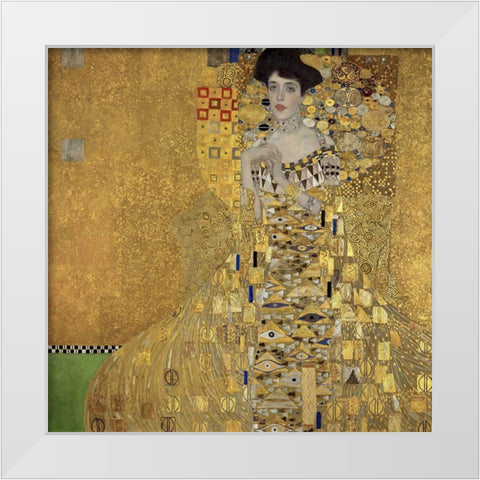 Portrait of Adele Bloch-Bauer I White Modern Wood Framed Art Print by Klimt, Gustav