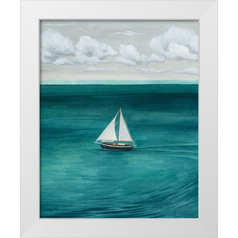 Mediterranean Sails II White Modern Wood Framed Art Print by Popp, Grace