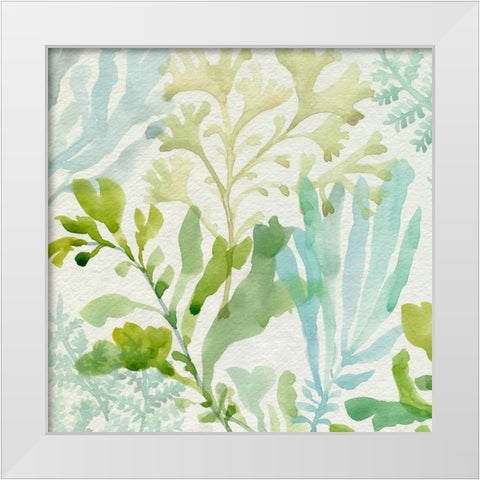 Seaweed Scramble I White Modern Wood Framed Art Print by Barnes, Victoria
