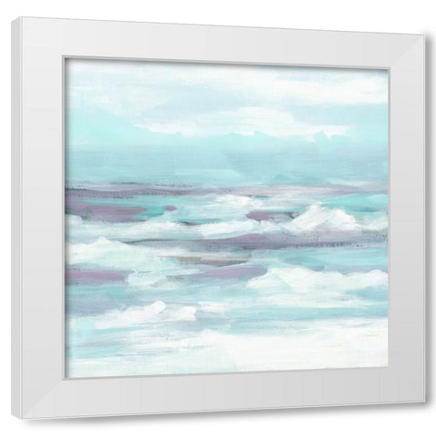 Lavender Waves I White Modern Wood Framed Art Print by Vess, June Erica