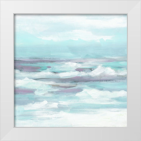 Lavender Waves I White Modern Wood Framed Art Print by Vess, June Erica