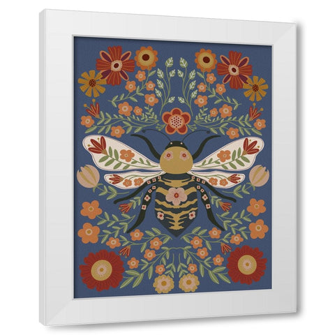 Folk Art Fun I White Modern Wood Framed Art Print by Moore, Regina