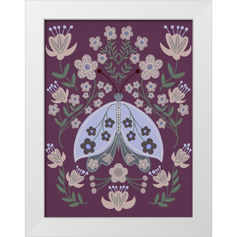 Folk Art Fun III White Modern Wood Framed Art Print by Moore, Regina