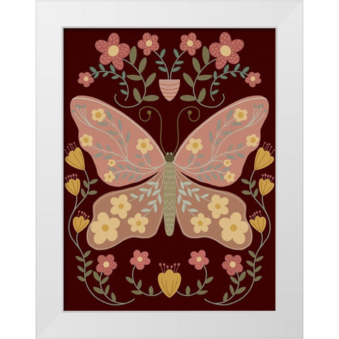 Folk Art Fun IV White Modern Wood Framed Art Print by Moore, Regina