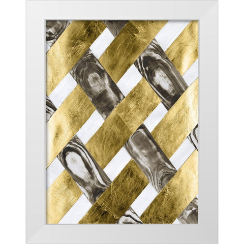 End Grain Weave II White Modern Wood Framed Art Print by Lam, Vanna