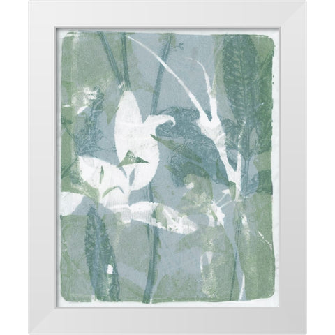 Subtle Sage Flora I White Modern Wood Framed Art Print by Barnes, Victoria