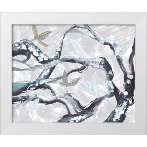 Snowy Branches III White Modern Wood Framed Art Print by Wang, Melissa