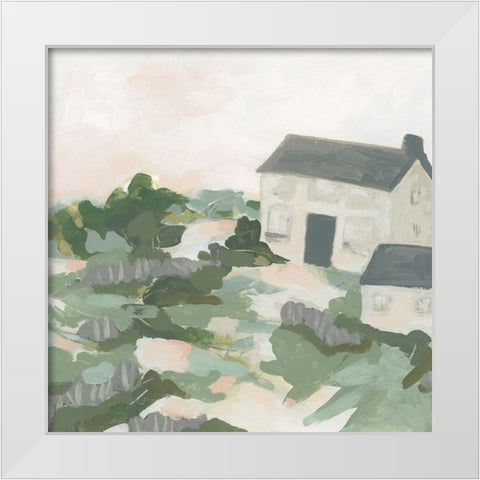 Cottage Hill II White Modern Wood Framed Art Print by Vess, June Erica