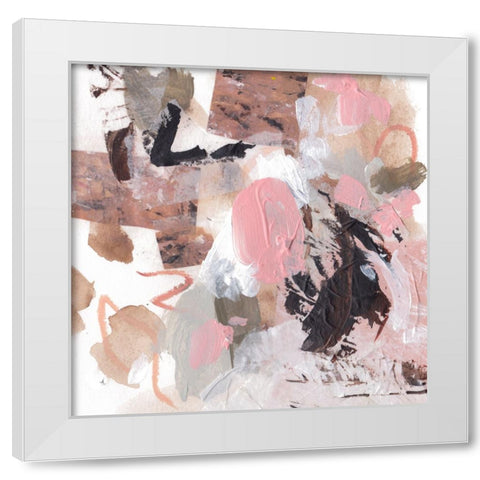 Pebble Rouge I White Modern Wood Framed Art Print by Wang, Melissa