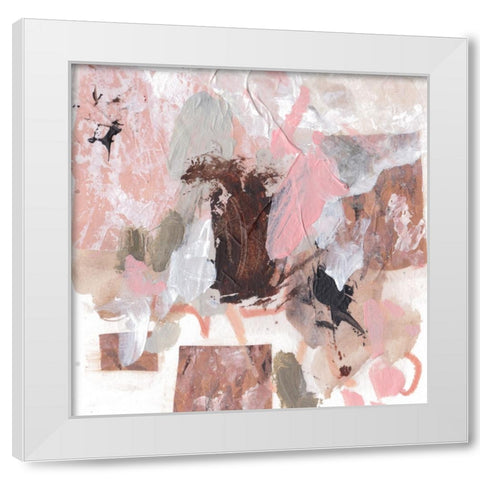 Pebble Rouge IV White Modern Wood Framed Art Print by Wang, Melissa