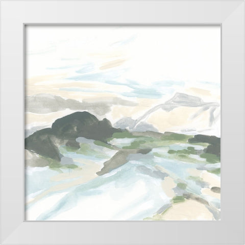 Open Currents II White Modern Wood Framed Art Print by Vess, June Erica