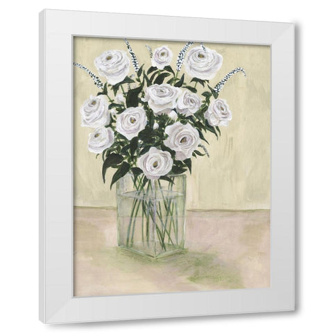 Pale Roses White Modern Wood Framed Art Print by Willett, Michael