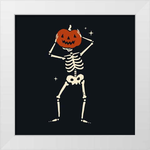 Skeleton Antics II White Modern Wood Framed Art Print by Barnes, Victoria