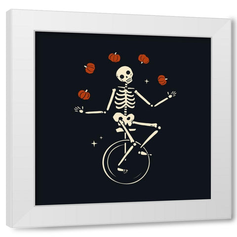 Skeleton Antics IV White Modern Wood Framed Art Print by Barnes, Victoria