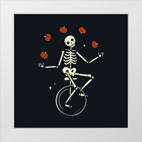 Skeleton Antics IV White Modern Wood Framed Art Print by Barnes, Victoria