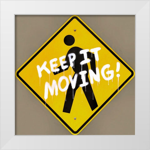 Graffiti Sign I White Modern Wood Framed Art Print by Saunders, Alonzo