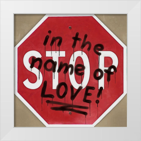 Graffiti Sign II White Modern Wood Framed Art Print by Saunders, Alonzo