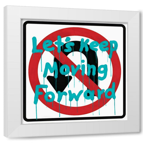 Graffiti Sign III White Modern Wood Framed Art Print by Saunders, Alonzo