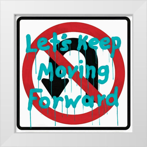 Graffiti Sign III White Modern Wood Framed Art Print by Saunders, Alonzo