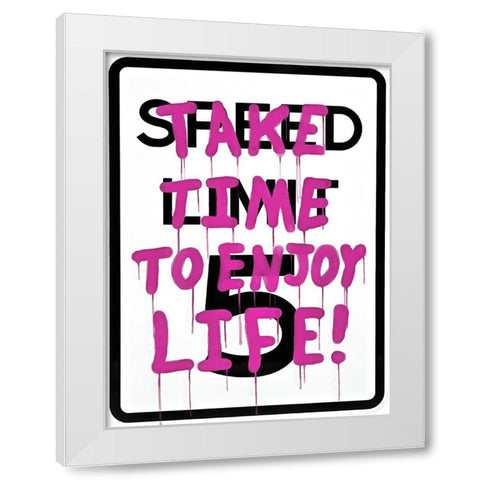 Graffiti Sign IV White Modern Wood Framed Art Print by Saunders, Alonzo