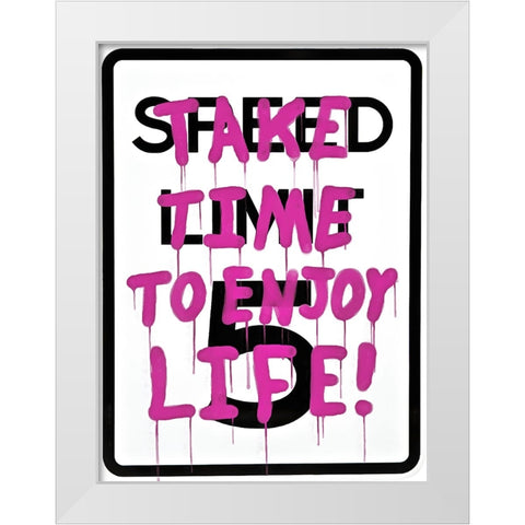 Graffiti Sign IV White Modern Wood Framed Art Print by Saunders, Alonzo
