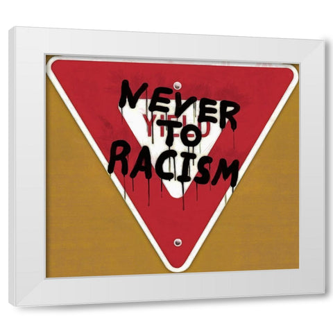 Graffiti Sign V White Modern Wood Framed Art Print by Saunders, Alonzo