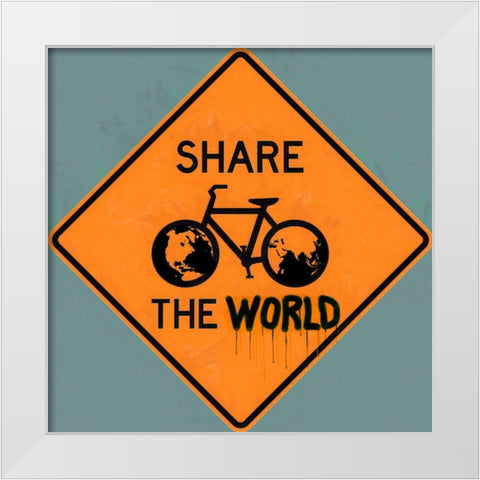 Graffiti Sign VI White Modern Wood Framed Art Print by Saunders, Alonzo