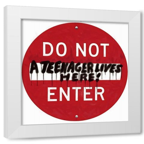 Graffiti Sign VII White Modern Wood Framed Art Print by Saunders, Alonzo