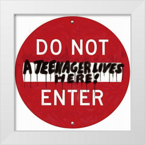 Graffiti Sign VII White Modern Wood Framed Art Print by Saunders, Alonzo