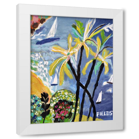 Palm Landscape I White Modern Wood Framed Art Print by Fields, Karen