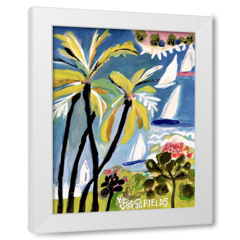 Palm Landscape II White Modern Wood Framed Art Print by Fields, Karen