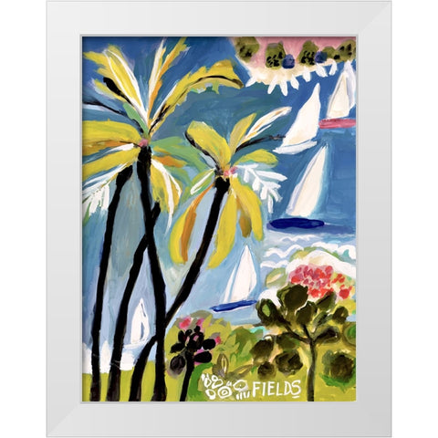 Palm Landscape II White Modern Wood Framed Art Print by Fields, Karen