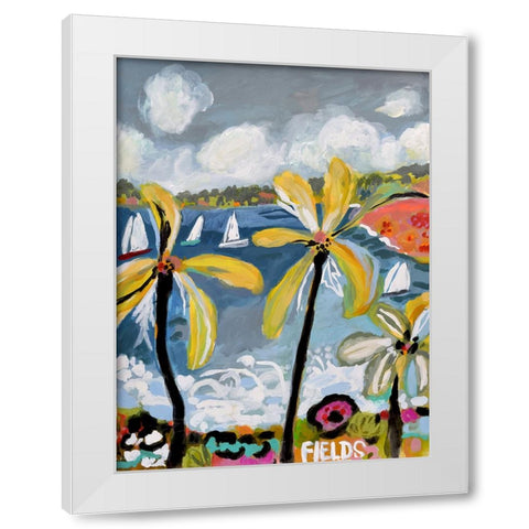 Palm Landscape III White Modern Wood Framed Art Print by Fields, Karen