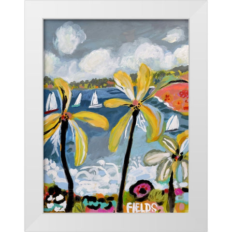 Palm Landscape III White Modern Wood Framed Art Print by Fields, Karen