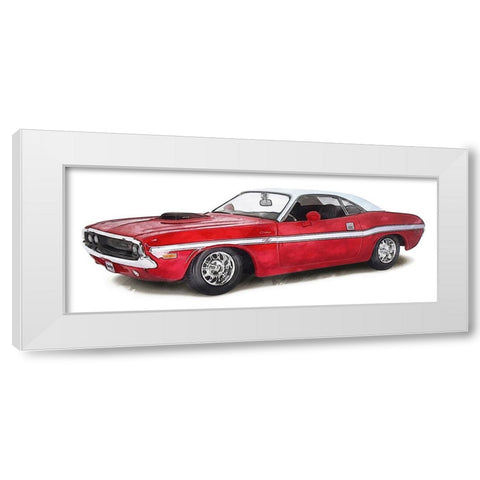 Classic Car III White Modern Wood Framed Art Print by Saunders, Alonzo