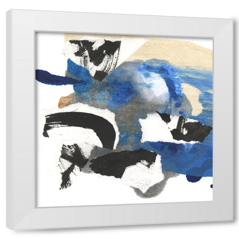 Blue Collage II White Modern Wood Framed Art Print by Fuchs, Jodi
