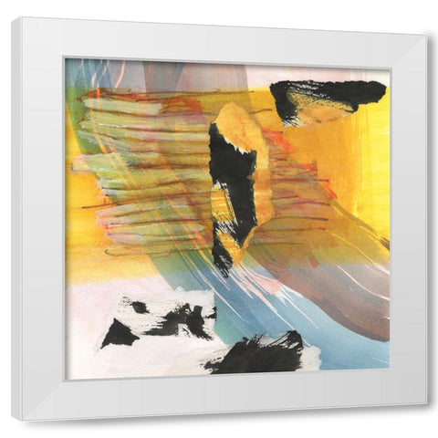 Orange Collage I White Modern Wood Framed Art Print by Fuchs, Jodi